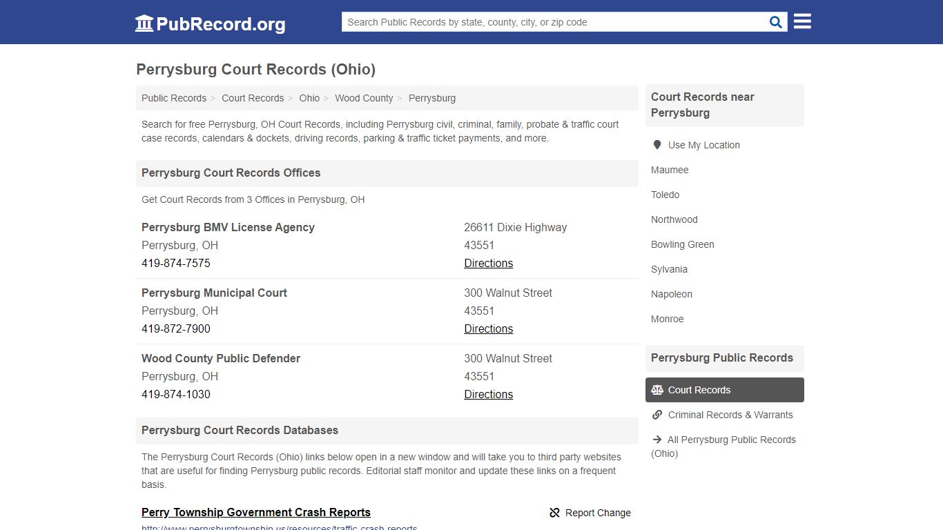 Free Perrysburg Court Records (Ohio Court Records) - PubRecord.org
