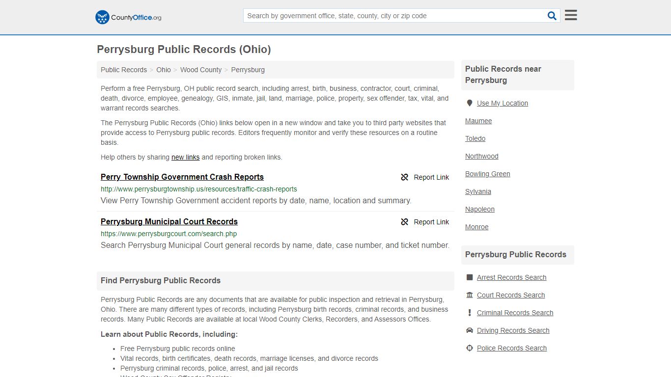 Public Records - Perrysburg, OH (Business, Criminal, GIS, Property ...